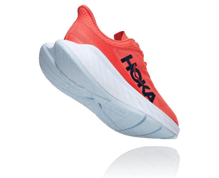 Tenis Hoka One One Mujer Rojos/Blancos - Carbon X 2 - DUFQ69512